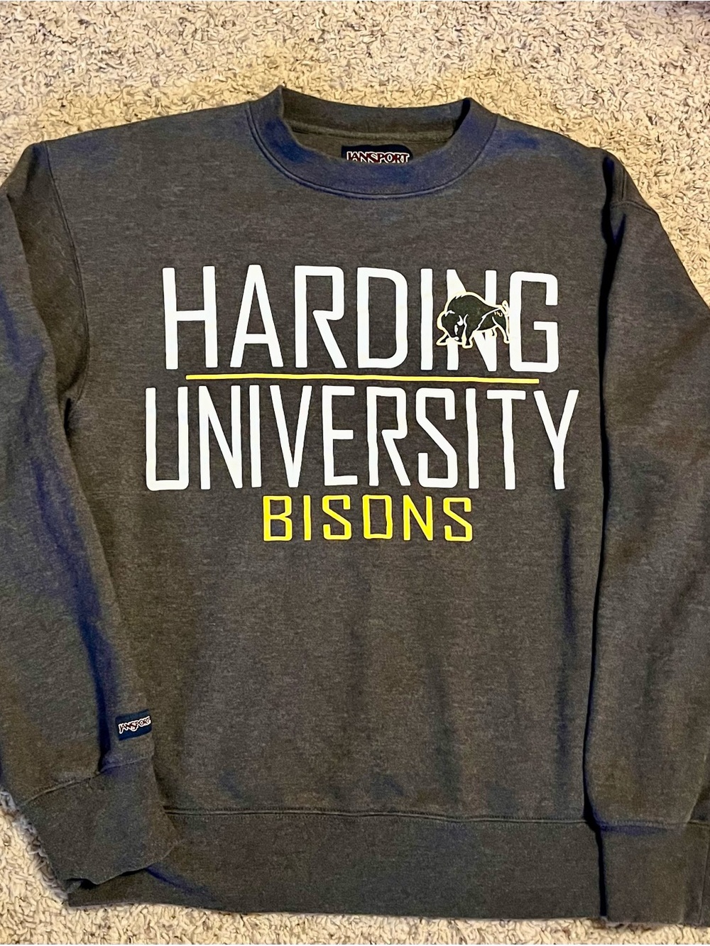 JanSport Harding University Bisons Charcoal Crewneck Sweatshirt